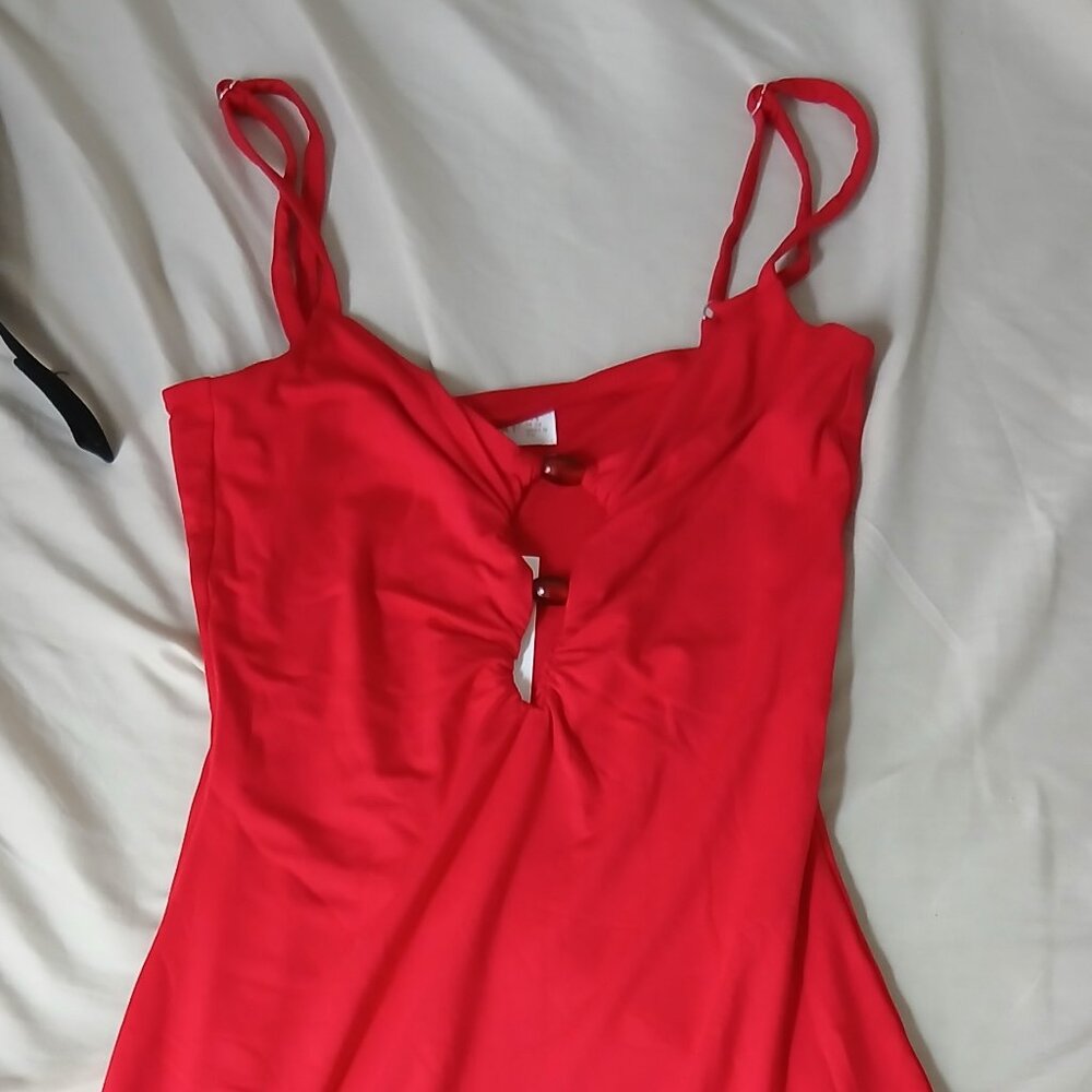 Kookai Maddy bead dress red